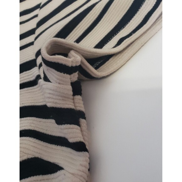 Banana Republic Top Short-Sleeved Medium Beige and Black Stripes Polyester Rayon - Picture 10 of 13